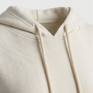 <b>Women's</b> 2 Piece Knitted Hoodie <b>Set</b> Cream Solid Color Casual Above Knee Skirt and Cropped Top Full Sleeve Regular Fit All Seasons - Product Image 4