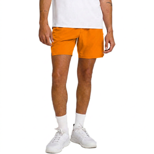 Shorts Bermuda en Tissu Oxford Bleu Marine Uni pour Homme, Taille Élastique, Style Décontracté, Taille Mi-Haute, Respirant, Tissé - Product Image 6