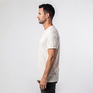 Camiseta de Algodón Desgastada Personalizada para Hombre, Corte Regular, Manga Corta Informal, Estilo Urbano Vintage - Product Image 3