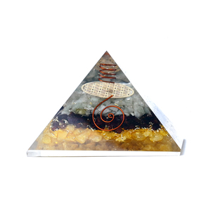 Pirámide de Orgón Triple con Aventurina Verde, Granate Rojo y Citrino, Generador de Energía de Cristal, Decoración para el Hogar, Venta al por Mayor - Product Image 3
