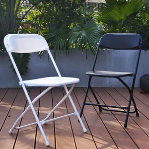 Chaises de plage pliantes extérieures blanches élégantes pour les mariages et les fêtes Sièges de mariage en plastique confortables - Product Image 1