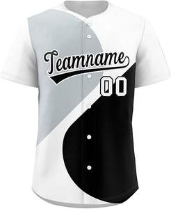 Camiseta de Béisbol Personalizada al por Mayor, Jersey Transpirable con Cuello en V, Uniforme Masculino, Opción de Talla Grande, Jersey de Béisbol Sublimado para Equipos - Product Image 1