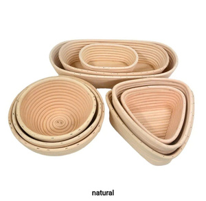 Artisanal Handmade Indonesian Rattan Brotform <b>Bread</b> <b>Basket</b> with Linen Liner. - Product Image 1