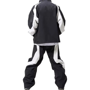 Unisex Windbreaker <b>Jacket</b> Jogger Set Two Piece Drawstring Breathable Printed <b>Rhinestone</b> Solid Heavyweight Polyester Nylon - Product Image 5