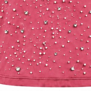 T-shirt unisexe rose perlé à manches courtes et col rond, orné de perles, idéal pour les tenues décontractées et le quotidien - Product Image 6
