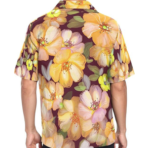 เสื้อเชิ้ตชายหาดแขนสั้นลำลองพิมพ์ลายฮาวาย ผ้าระบายอากาศดี สำหรับฤดูร้อน  โลโก้สีแบบกำหนดเองได้ - Product Image 4