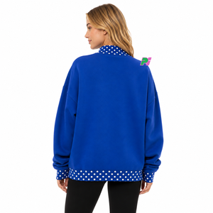Sudadera de Alta Calidad con Cuello Alto y Estampado de Lunares, con Bordado Personalizado, Hombros Caídos y Estilo Oversize - Product Image 4
