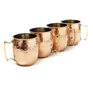Fine Qualité Pur Cuivre Moscou Mule Tasses 16 oz Fait À La Main Surface Martelée En Gros - Product Image 5