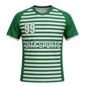 Men <b>Green</b> White Sublimation Striped Handball Uniform Set Polyester Jersey Shorts Sports Team Uniform Match Wear Apparel - Product Image 3