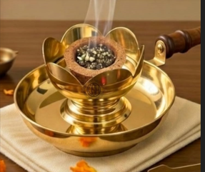 Brass Incense Burner Handmade <b>Decorative</b> Holder Religious Use All Season - Product Image 1