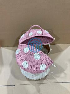 Handwoven Rattan Mushroom Storage Basket for Kids | Made in Vietnam | Factory Wholesale | Custom OEM & ODM - Product Image 2