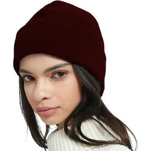 Gorro de Punto Jilani de Alta Calidad, Color Granate, Estilo Slouchy, para Mujer, Invierno, con Logotipo Bordado Personalizable, de Algodón - Product Image 1