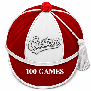 Casquette d'honneur anglaise style anglais avec pompon et bordure tressée, pour sports et jeux, casquette de rugby, brodée à la main, équipement et vêtements d'équipe - Product Image 4