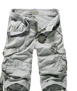 Shorts cargo pour homme couleur unie avec logo personnalisé, style hip-hop, vente chaude, respirants, avec poches cargo, personnalisables - Product Image 2