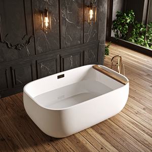 อ่างอาบน้ำอะคริลิคแบบลอยตัวสำหรับคู่รัก ขนาดใหญ่ วัสดุแข็งแรง ทนทาน ได้รับมาตรฐาน CUPC สำหรับใช้ภายในบ้าน/โรงแรม - Product Image 1