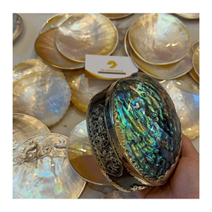 กล่องเครื่องประดับเปลือกหอยมุกสีรุ้ง ทำด้วยมือ ประดับด้วยมุกเปลือกหอยและกรอบไม้ สำหรับเก็บเครื่องประดับและของตกแต่ง ผลิตในเวียดนาม - Product Image 1