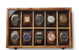 AHTE MANUEXPO UR-065 Handcrafted Wooden Watch <b>Box</b> 10 Slot Glass Lid Brass Hinges Premium Handmade Watch Jewelry <b>Storage</b> <b>Box</b> for - Product Image 4