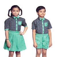 Ensemble uniforme scolaire de haute qualité pour garçons et filles : chemise violette à manches courtes, jupe noire et short – Confortable et durable