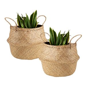 Cestas Decorativas Hechas a Mano de la Marca PHU HAO, Cestas de Paja Natural Tejidas para Plantas de Interior, Decoración del Hogar, Recuerdo - Product Image 1