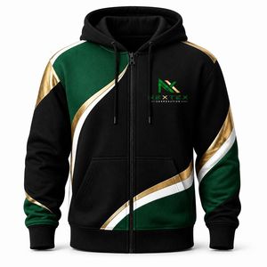 Sudadera con capucha y cremallera completa para hombre, estilo color block, deportiva, informal, streetwear - Product Image 2