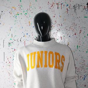 JUNIORS ASH GREY <b>Mock</b> <b>Neck</b> Sweatshirt 100% ORANGE Applique Embroidery wide <b>neck</b> Sweatshirt Finer Threads - Product Image 4
