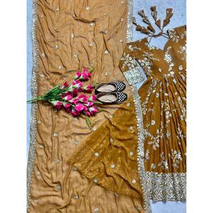 Traje de diseñador Anarkali con Pent y Dupatta Nuevo estilo de lujo Ropa india y pakistaní - Product Image 5