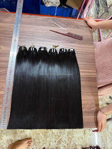 Venta al por mayor 100% pelo humano vietnamita doble dibujado pelo camboyano sin procesar hueso recto color natural pelo crudo - Product Image 4