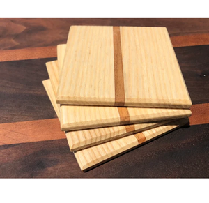 Posavasos de Madera para Bebidas, Accesorios para Vasos, 4 Piezas, Posavasos de Madera de Estilo Clásico Hechos a Mano, 5 mm/3 mm, Posavasos Ecológicos - Product Image 3