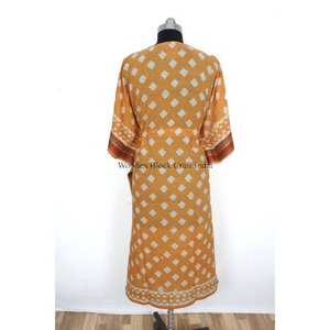 Vestido Kaftan de Algodón Puro para Niñas, Estilo Bohemio Hippie, Informal de Verano, para la Playa, Hecho a Mano, Tejido, Ecológico, Largo hasta el Suelo - Product Image 6