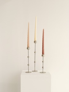 Ensemble de bougeoirs modernes en métal doré, style nordique de luxe, en laiton sphérique, pour décoration de centre de table de mariage et de fête - Product Image 5