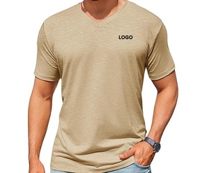 Camiseta de Hombre con Cuello en V, de Secado Rápido, Transpirable, de Manga Corta, Tejida, Informal, para Uso Diario, con Logotipo - Product Image 6