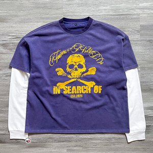 เสื้อยืดโออีเอ็มสองชั้นทรงโอเวอร์ไซส์ ผ้าฝ้ายพรีเมียม สตรีทแวร์ ขายส่งเสื้อผ้า ราคาขายส่ง เสื้อยืดสองชั้น - Product Image 3