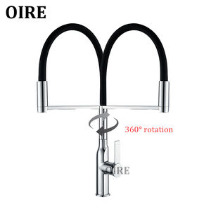 Oire New Solid Brass Pull-Down Küchen armatur Swivel Rotation Sink Mixer <span class=keywords><strong>Tap</strong></span> mit drehbarem Auslauf Warm-und Kaltwasser Torneira - Product Image 3
