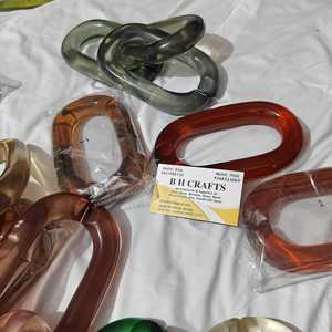Eslabones de Cadena de Resina Transparentes, Coloridos, Hechos a Mano, Ecológicos, de Gran Tamaño, para Decoración de Paredes, Proyectos de Bricolaje, Separador de Ambientes - Product Image 2