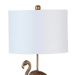 Lámpara de mesa Flamingo, lámpara de pájaro, lámpara de flamenco dorada, lámpara decorativa con base de animal, lámpara novedosa, iluminación artística, lámpara escultural - Product Image 3