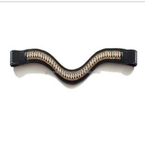 Bande de sourcils de cheval décorative en cuir, 3 rangs, de qualité supérieure, en cristal doré et clair, chaîne métallique, dans toutes les tailles et couleurs, livraison gratuite - Product Image 2