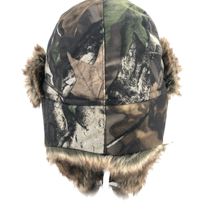 Chapeau camouflage à oreillettes en fausse fourrure, bonnet d'hiver unisexe pour l'extérieur, chapeau adulte avec fermeture à bouton, casquette camouflage décontractée - Product Image 4
