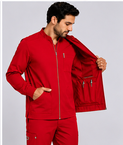 Ensemble de blouses médicales confortables pour hommes, tissu extensible respirant, uniforme d'hôpital pour médecins et infirmières, logo personnalisé, tenue professionnelle. - Product Image 4