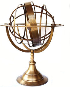Brass đánh bóng kim loại armillary Globe hải lý astrolabe vườn <span class=keywords><strong>Sphere</strong></span> 18 "Thế Giới Lớn Thiên CẦU THU - Product Image 2