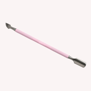 Salon-Quality Nail Grooming Stainless Steel Cuticle Pusher with Comfortable Pink Anti Grip Professional Nail Cuticle Pusher <b>Tool</b> - Product Image 1