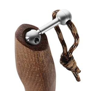 Couteaux de chasse à lame fixe en argent avec manche texturé orange-brun et étui en cuir marron pour les voyages de camping en plein air - Product Image 2