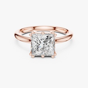 Anillo de Compromiso Solitario con Diamante Cultivado en Laboratorio de Corte Princesa de 1.75 Ct, Oro Amarillo de 9K, Joyería OEM al por Mayor - Product Image 5