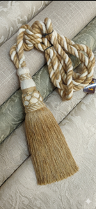 Classic Tassel <b>Curtain</b> Tiebacks in Beige with Rope Design for Elegant Window Decor - Product Image 3