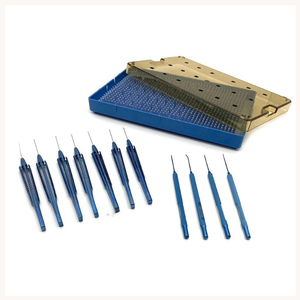 Ensemble de crochets et de pinces rétiniennes manuels en titane pour la chirurgie oculaire, instruments ophtalmiques microchirurgicaux réutilisables et autoclavables - Product Image 1