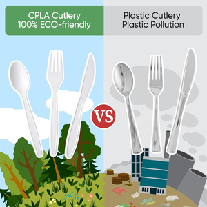 Juego de Cubiertos Desechables CPLA/PLA, Estilo Simple, Ecológicos, Biodegradables, Resistentes al Agua, Libres de BPA, para Fiestas - Product Image 4