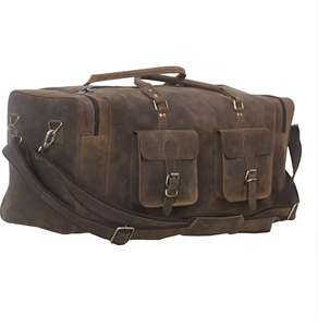 Sac de voyage en cuir véritable grande capacité pour homme – Idéal pour la gym, les week-ends et les séjours d'une nuit - Product Image 4