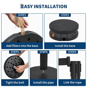 6.5ft Black Retractable Belt Ropes Metal Stanchion <b>Posts</b> Crowd Control <b>Line</b> Dividers Airport Event Entries Access Control Model - Product Image 5