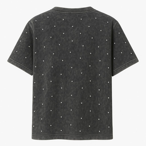 T-shirt formel surdimensionné pour homme, personnalisé avec strass sur toute la surface, 100 % coton, manches courtes, respirant et infroissable – Meilleures ventes - Product Image 2