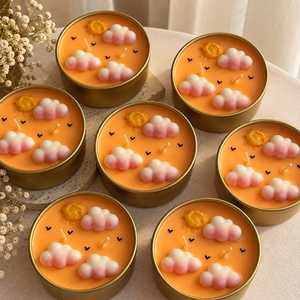 Decorative Tin <b>Candle</b> <b>Orange</b> Sunset Cloud Embellished Soy Wax Scented Aromatherapy Home Decor Gift Favor Handcrafted Novelty - Product Image 5
