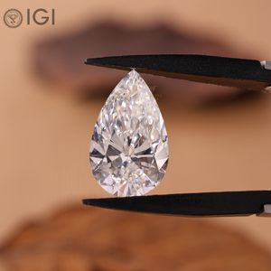 Diamant de laboratoire taille poire en gros 0,50-5,00 carats certifié IGI CVD Couleur D/E Pureté VVS2 pour la fabrication de bijoux - Product Image 1